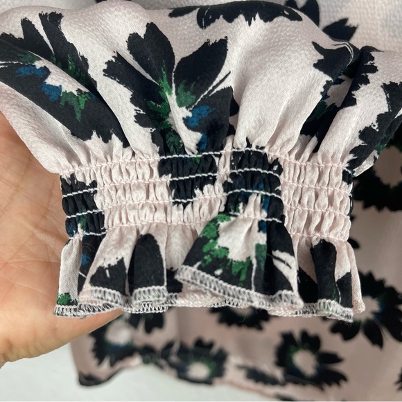 Ted Baker Pink Floral Long Sleeve Blouse Sz M - Picture 7 of 9